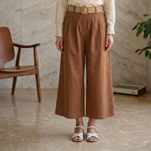 شلوار واید بگ لینن تک رنگ کد31